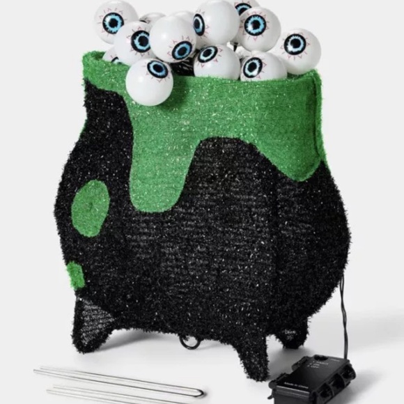 Hyde & Eek Cauldron Halloween Eyeballs LED Decor Light Up 13" Battery Powered - Picture 5 of 9